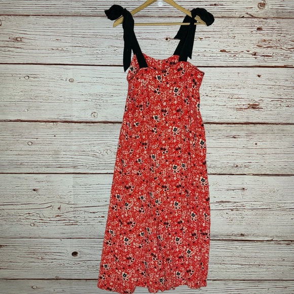 Free People Cecelia Jumpsuit in Red Combo Sz S - Picture 6 of 14